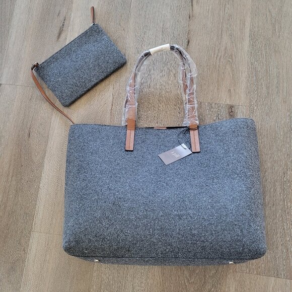 J. Jill Flannel Felt All Day Tote Gray Heather - Picture 3 of 10